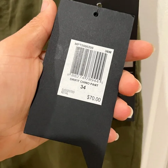 BNWT Hurley Nike Dri Fit Chinos Olive Green size 34 $70 - Picture 8 of 9